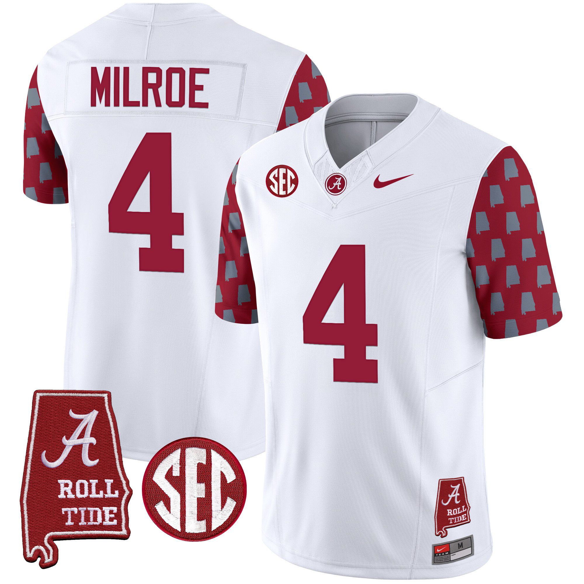 Men Alabama Crimson Tide #4 Milroe White Vapor Limited 2024 Nike NCAA Jersey style 1->indianapolis colts->NFL Jersey